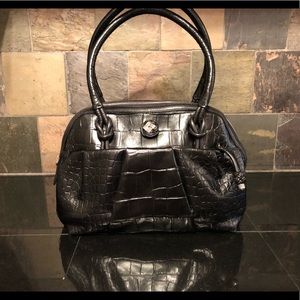 Brighton Black Crocodile satchel E612880
